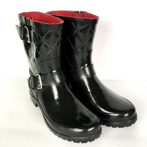 Sperry Shoes - Sperry Black Falcon Quilted Rubber Rain Booots